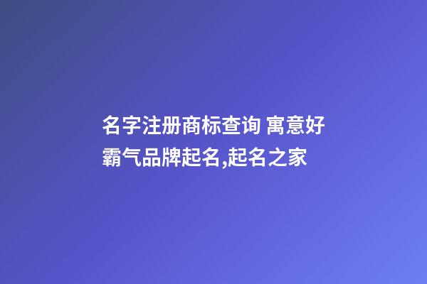 名字注册商标查询 寓意好霸气品牌起名,起名之家-第1张-商标起名-玄机派